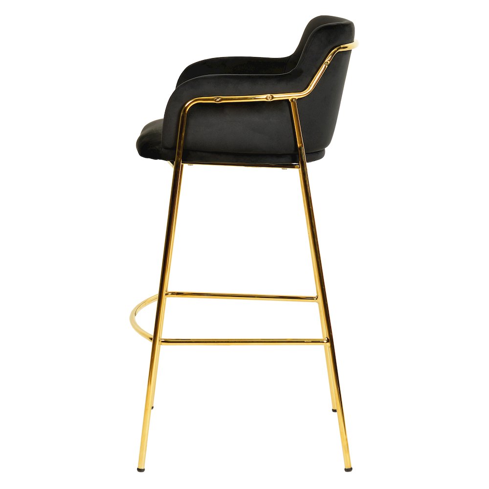 Axis Collection Modern Gold Bar height Chair in Black. Picture 11