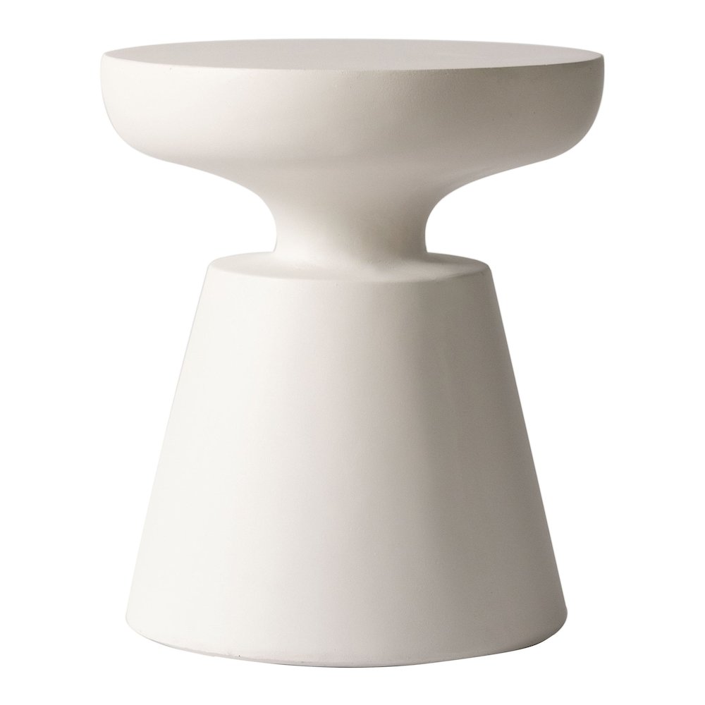 Isle Collection Fiberglass Outdoor Side Table in Cream. Picture 7