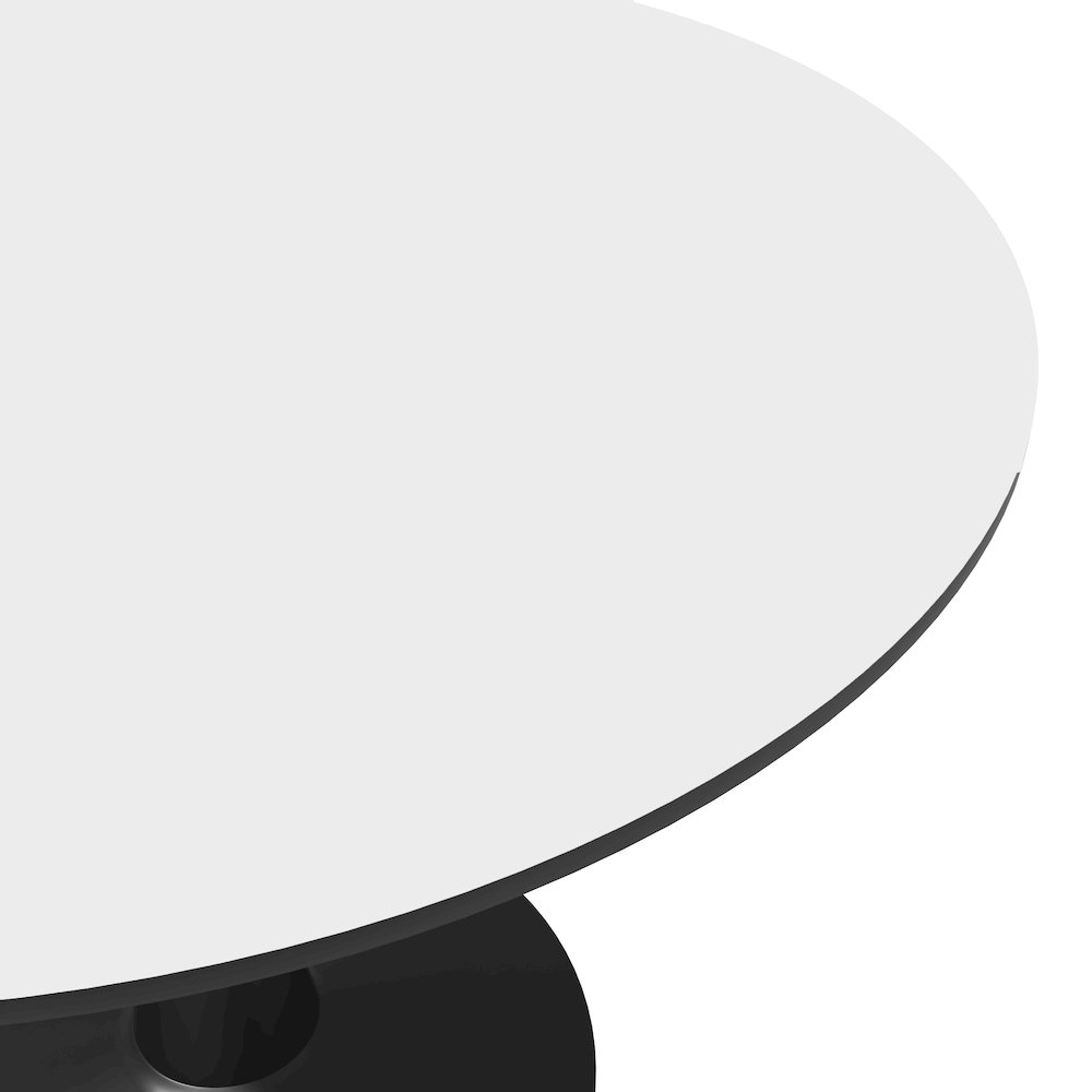 Bristol, 40" Round dining table in Black Base with White top. Picture 28