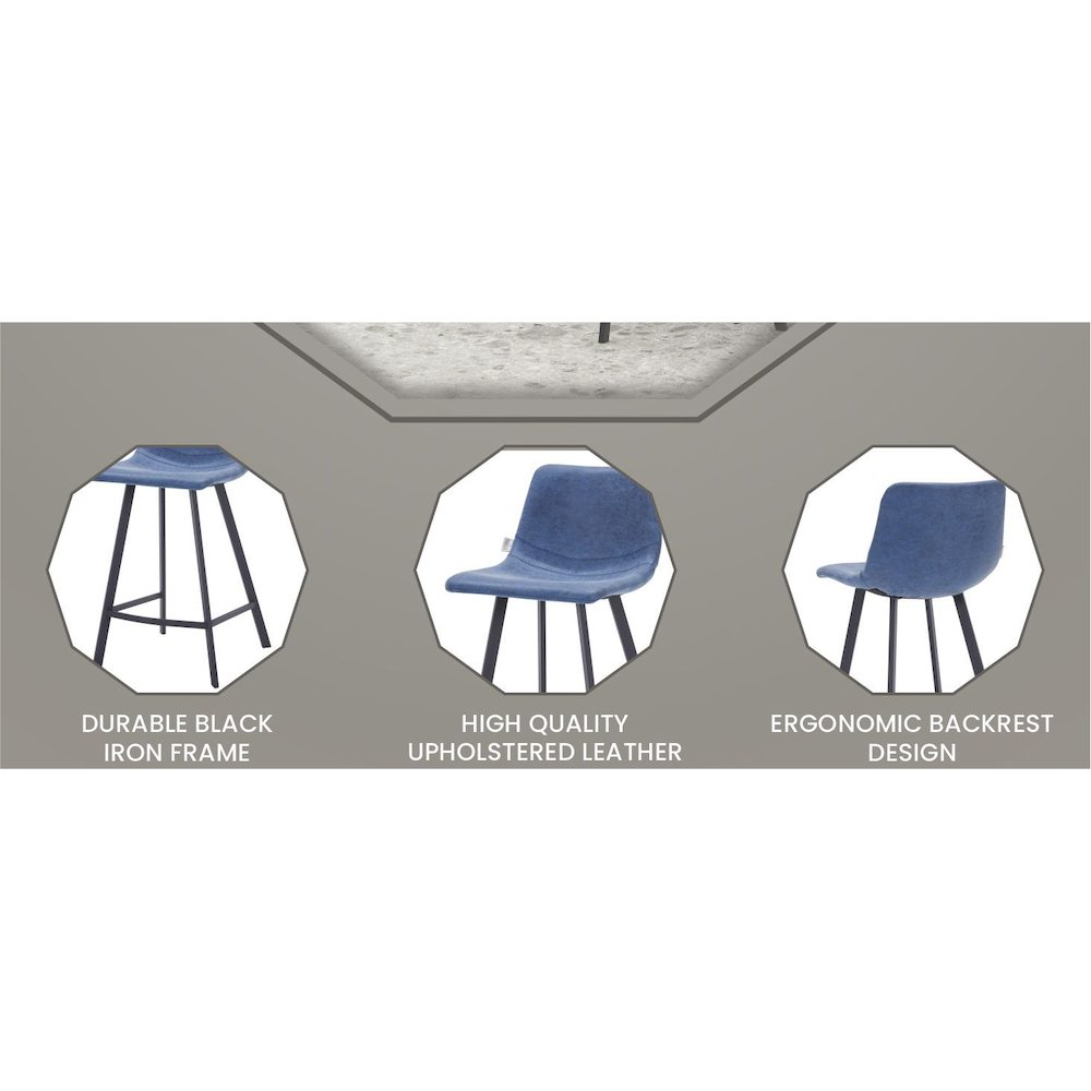Elland - Counter stool - Peacock Blue. Picture 14