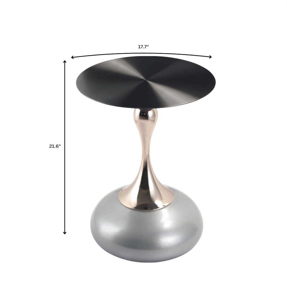 Savoy Collection Modern End Table In Silver. Picture 19