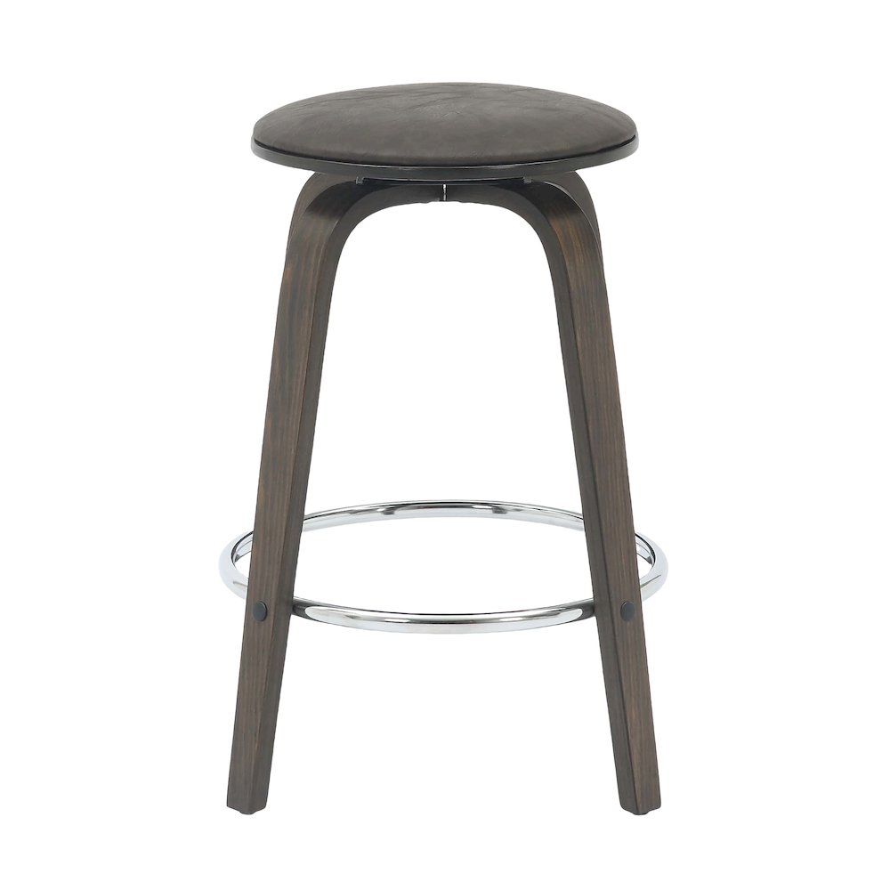 Wooden Counter Stool Pelya Collection Modern Style Walnut Glazed color in Brown. Picture 13