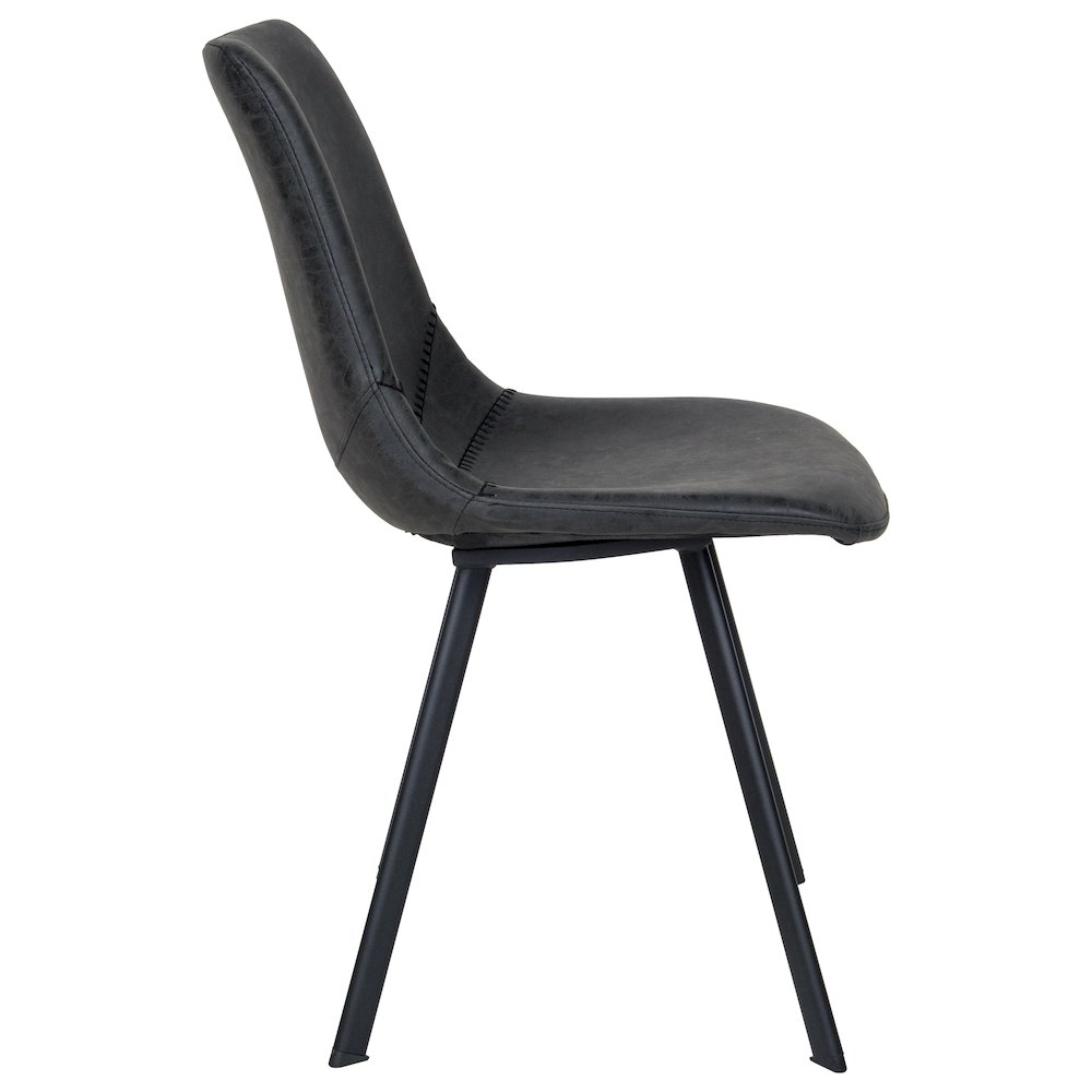 Markley Modern Leather Dining Chair With Metal Legs. Picture 5