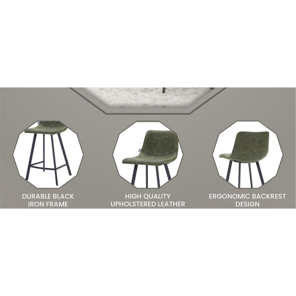 Elland - Counter stool - Olive Green. Picture 14