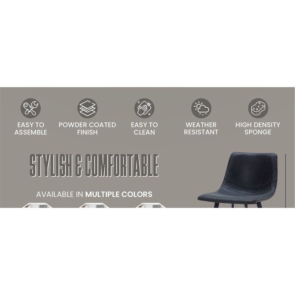 Elland - Counter stool -Charcoal Black. Picture 15