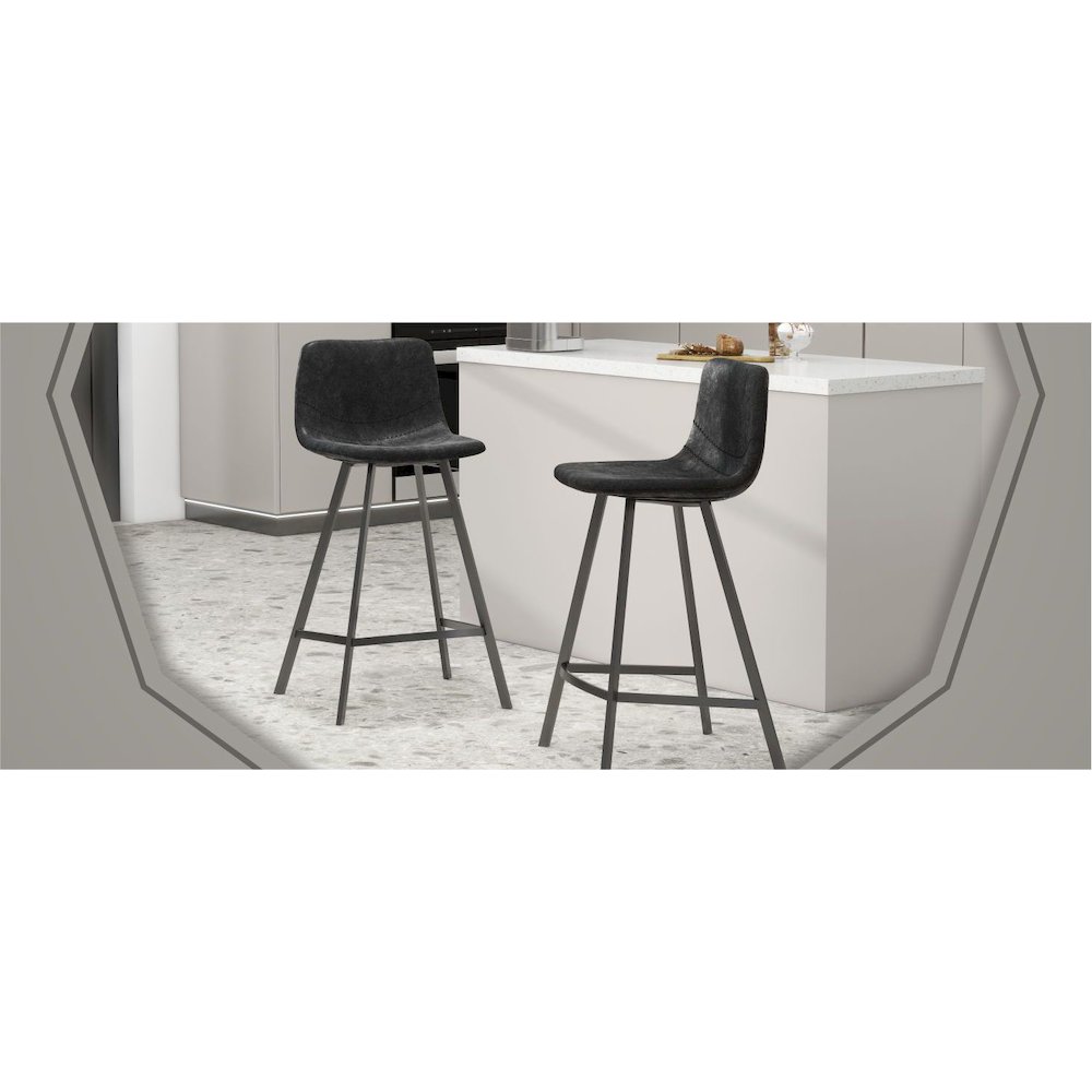 Elland - Counter stool -Charcoal Black. Picture 16