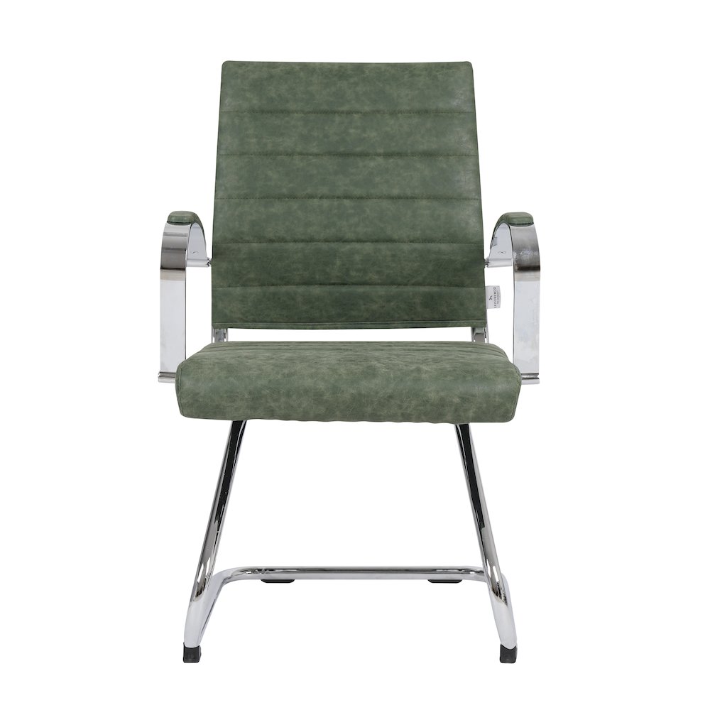Benmar Home Leather Guest Office Chair in Green. Picture 13