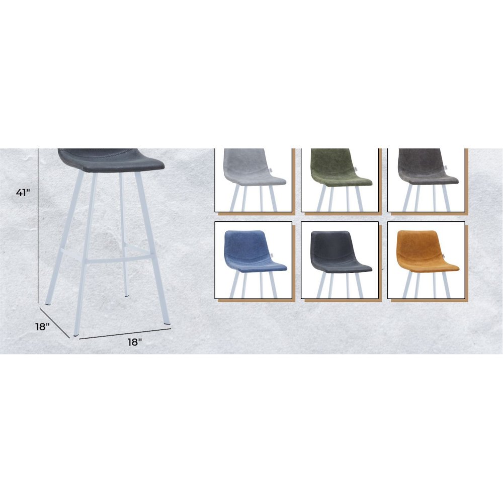 Elland - Bar stool -Charcoal Black- White Base. Picture 13