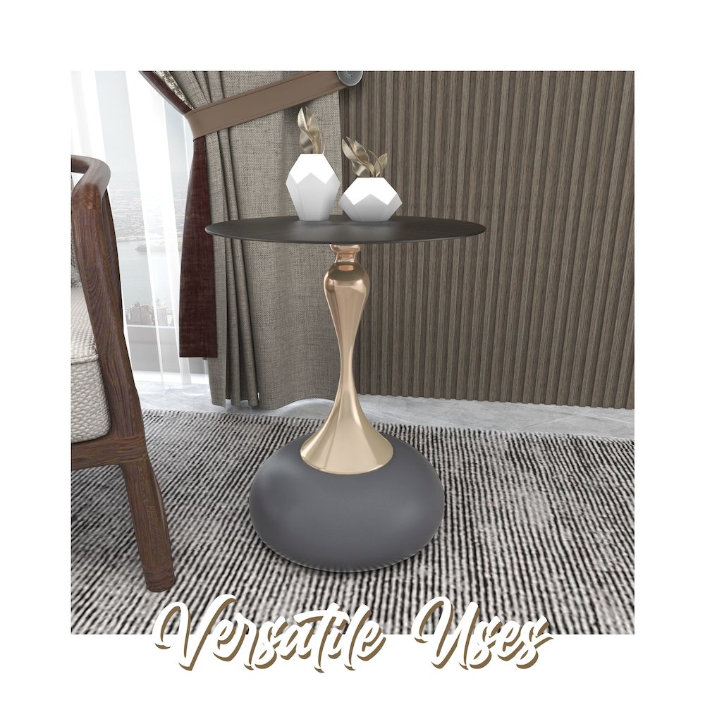Savoy Collection Modern End Table In Grey. Picture 26