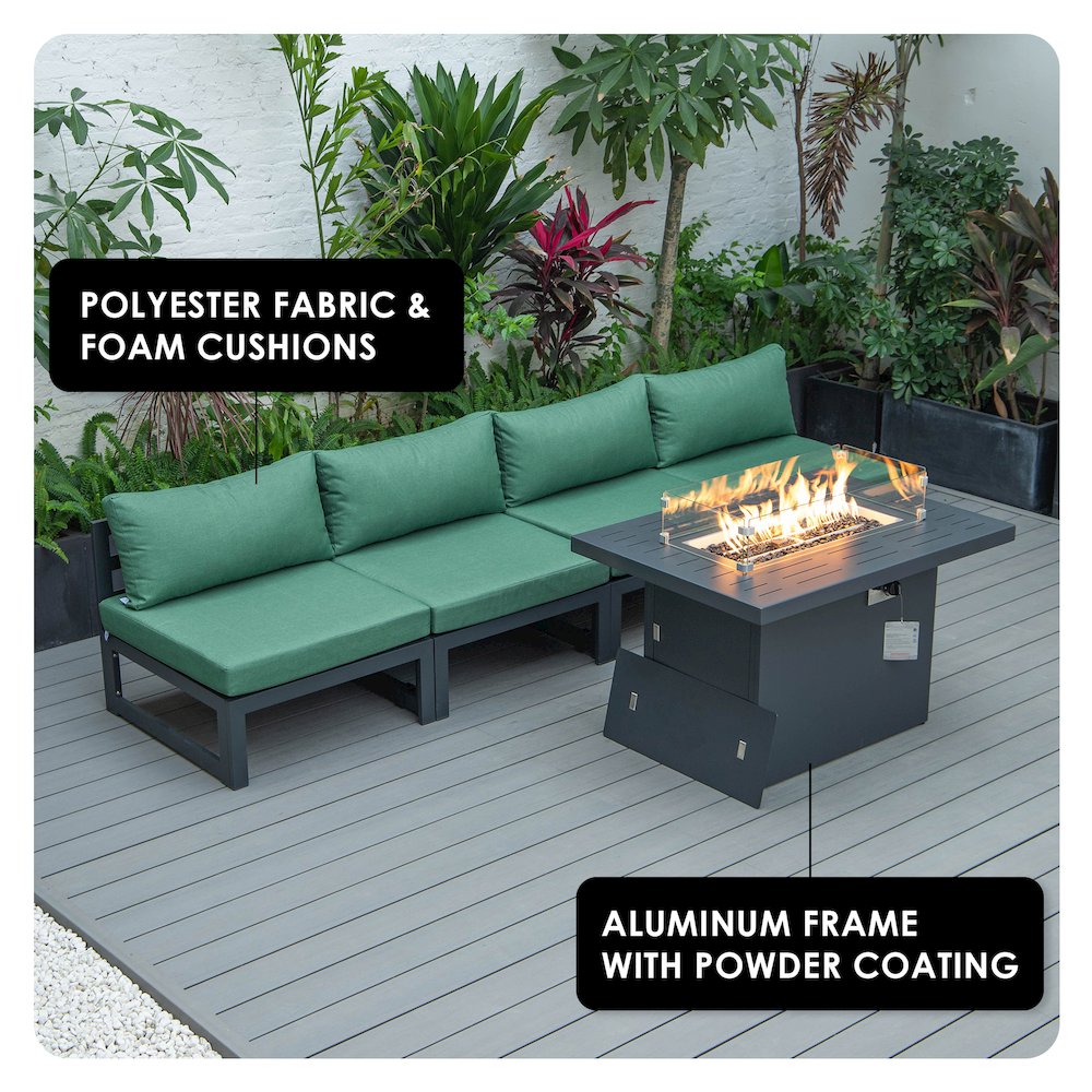 Chelsea 5-Piece Middle Patio Chairs and Fire Pit Table. Picture 1