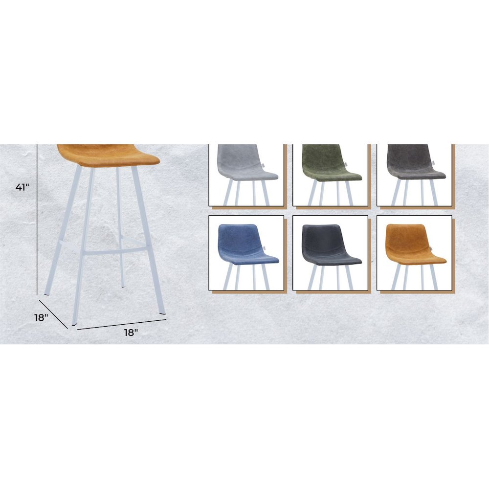 Elland - Bar stool - Light Brown - White Base. Picture 13