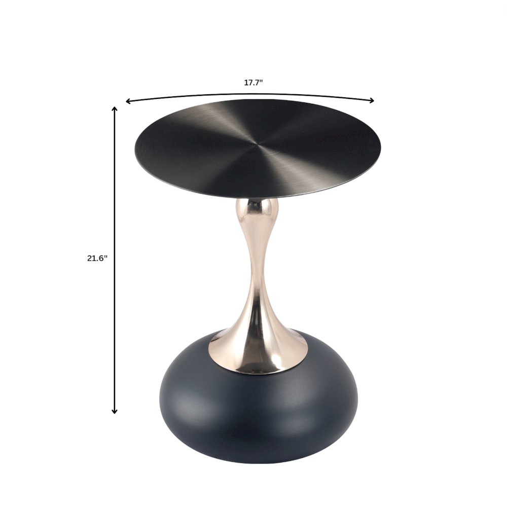 Savoy Collection Modern End Table In Matt Black. Picture 6