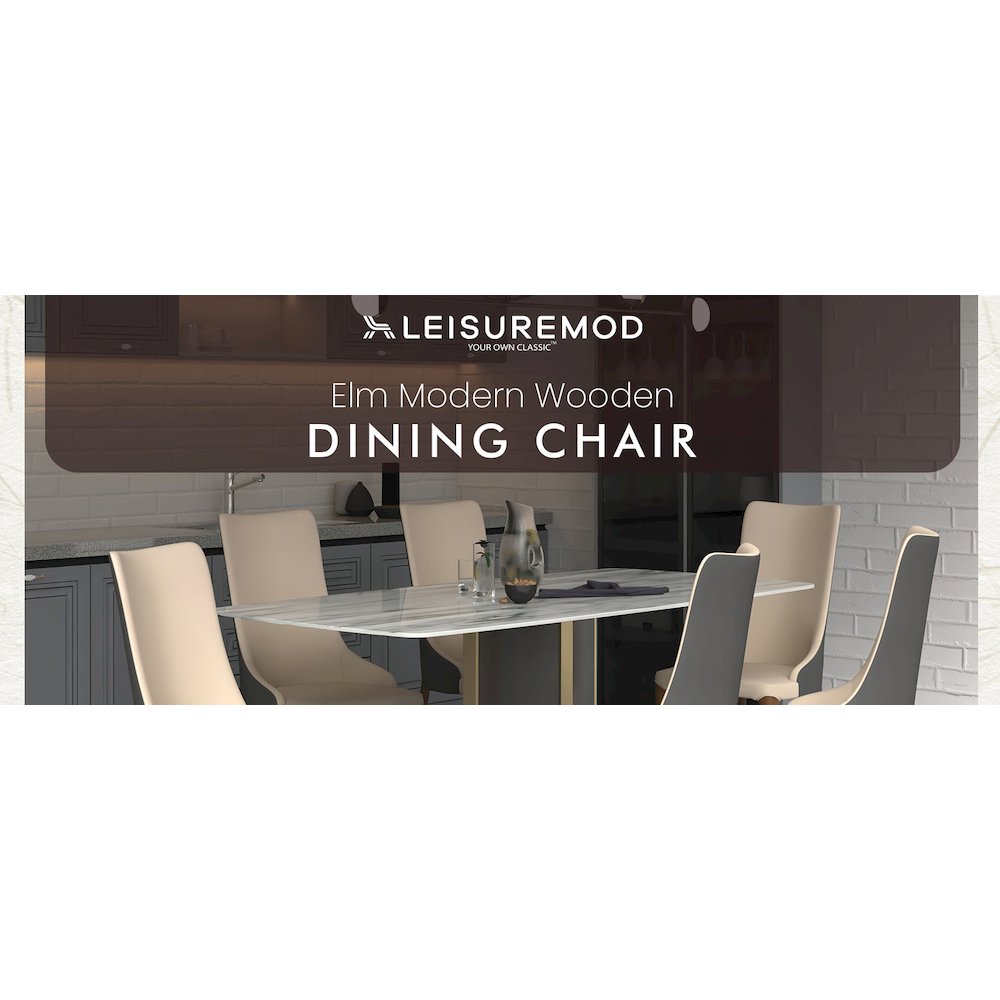 Elm Collection Modern Wooden Dining Chair In Grey. Picture 9