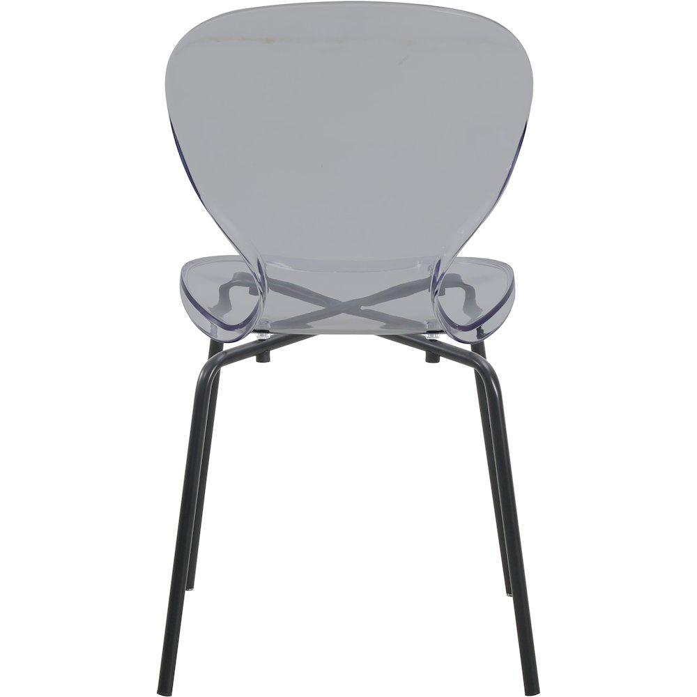 Modern Oyster Transparent Side Chair in Black Base. Picture 9