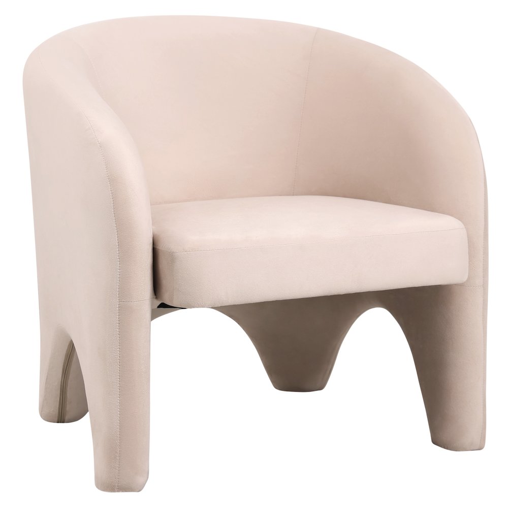 Lylo Collection Modern Accent Chair In Beige Velvet. Picture 1