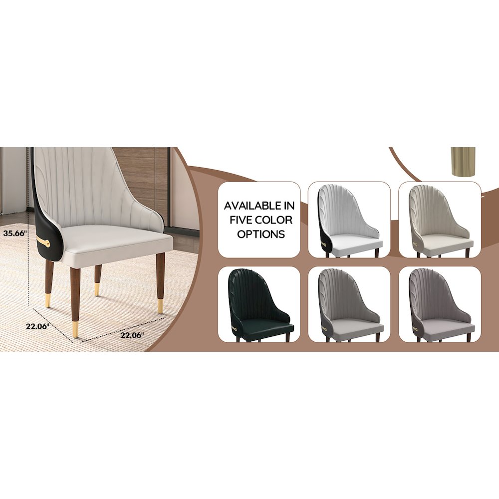 Elara Collection Wooden Dining Chair in Black/White. Picture 13