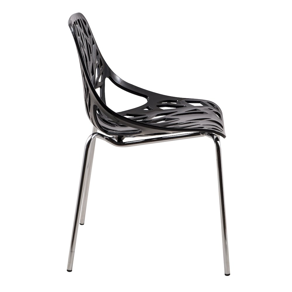 Modern Asbury Dining Chair w/ Chromed Legs, Set of 2. Picture 5