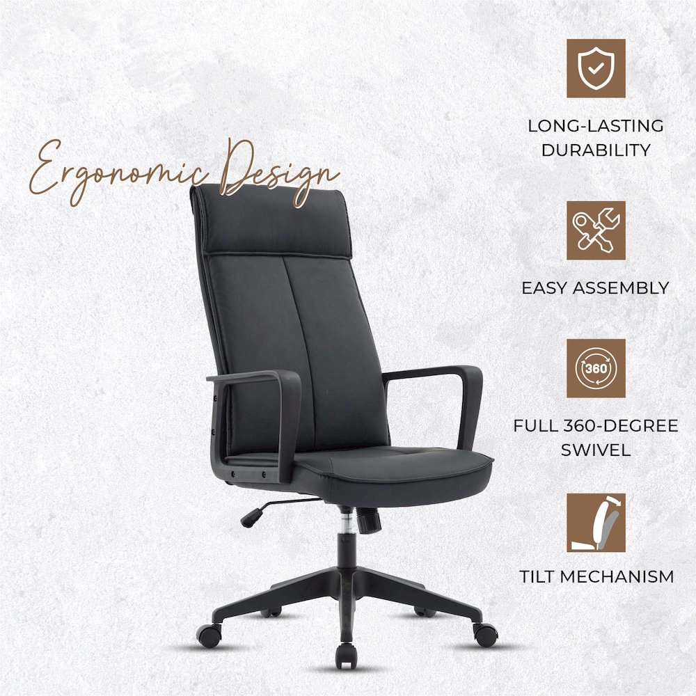 Aiaria Collection Modern Office Chair In Black. Picture 10