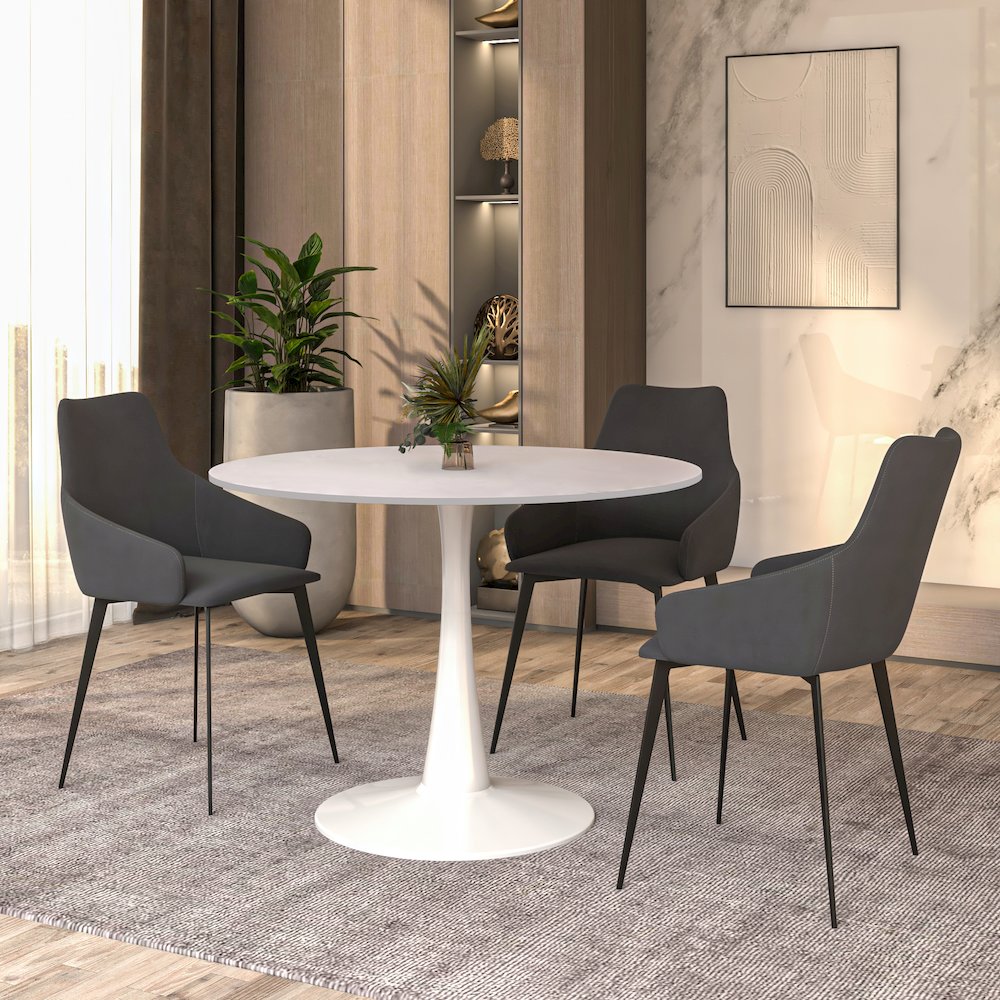 Bristol, 40" Round dining table in White. Picture 11