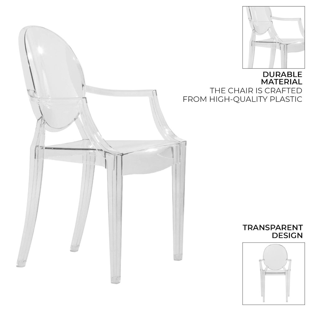 Carroll Modern Acrylic Dining Side Chair. Picture 16