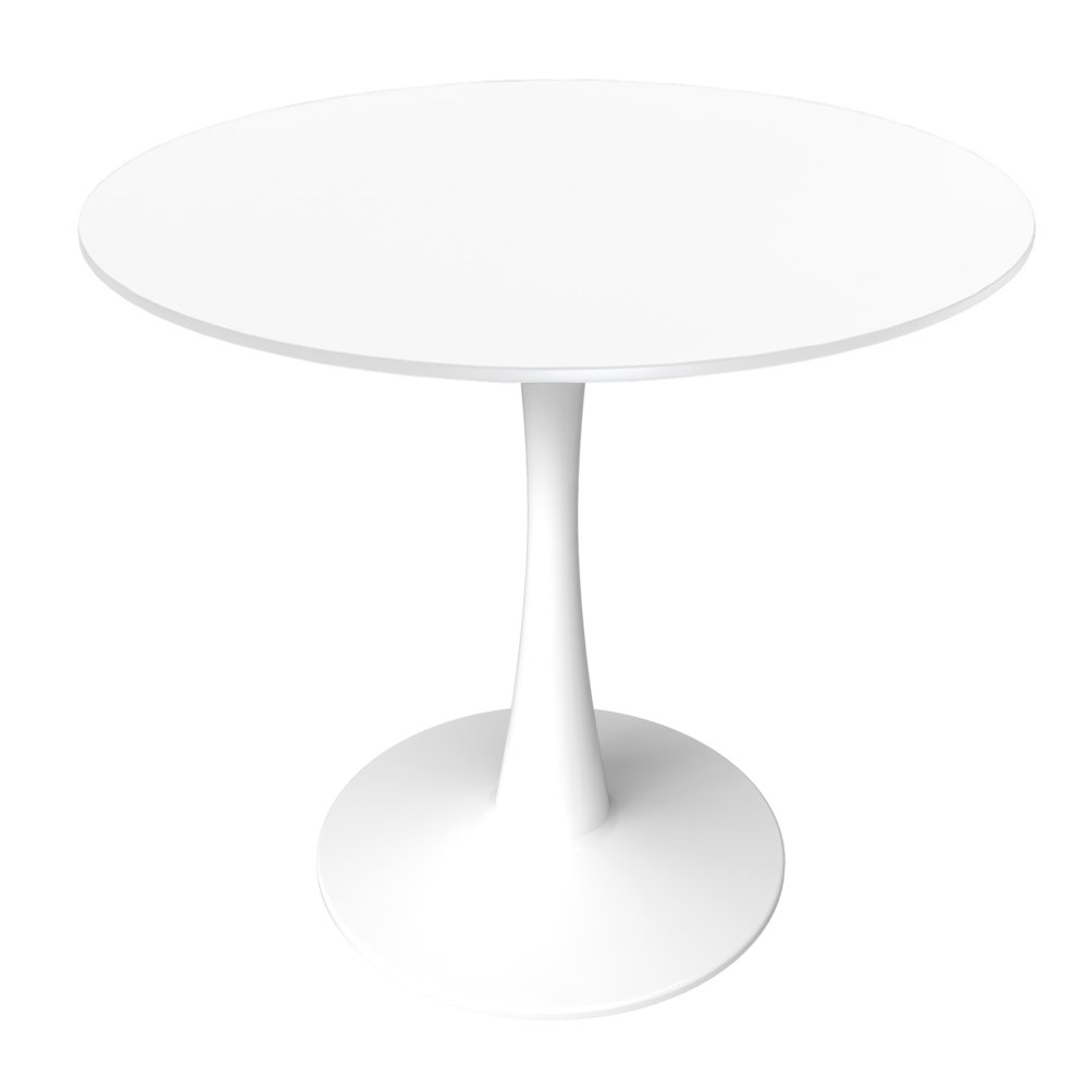 Leisyremod Bristol 27" Round Dining Table White base with White top. Picture 19