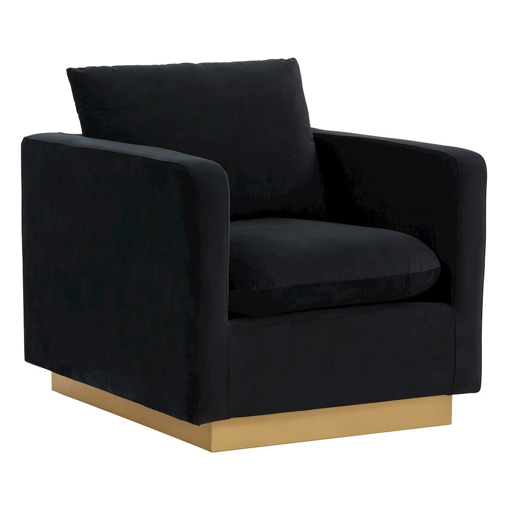 Nervo Velvet Accent Armchair With Gold Frame. Picture 2