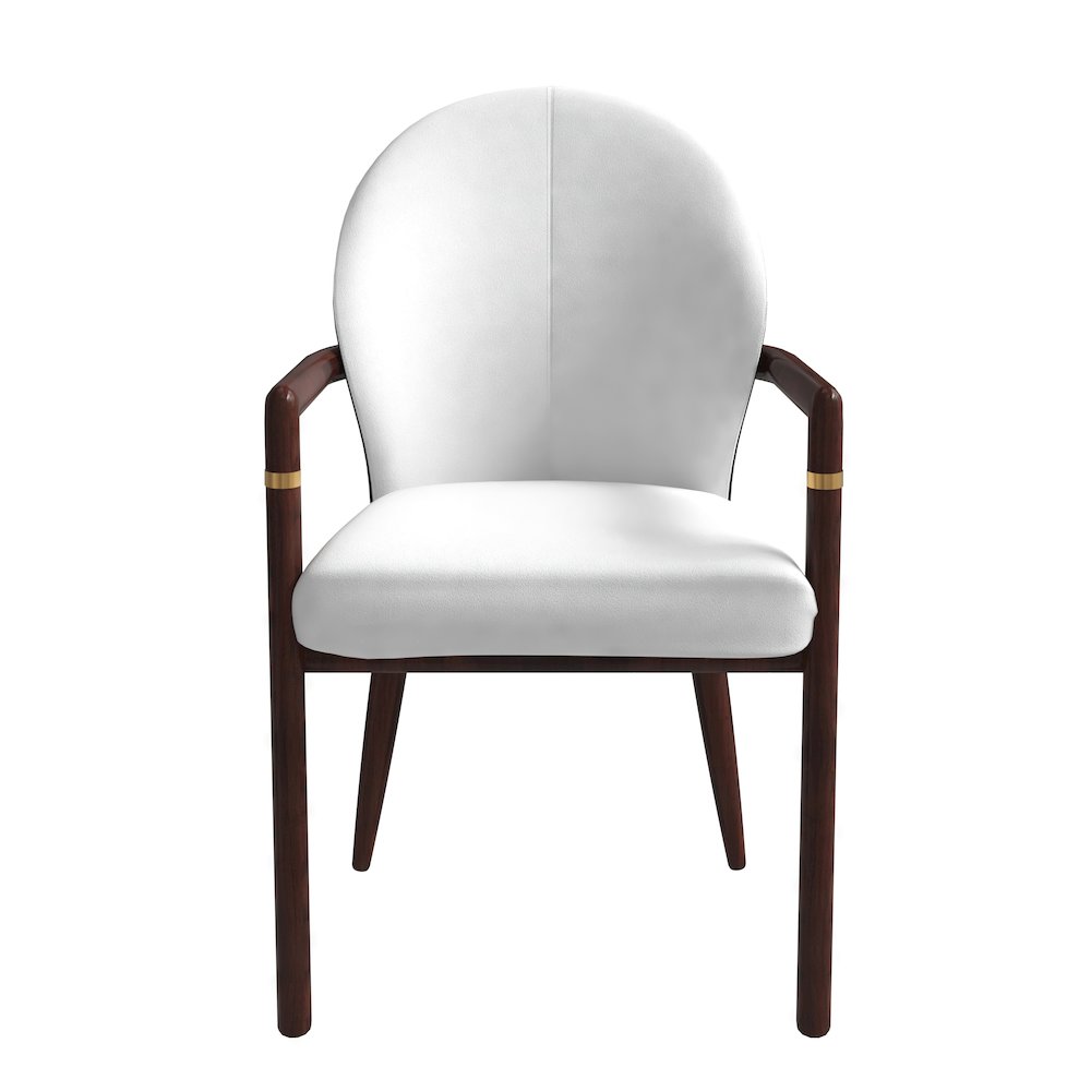 Opaline Series Elegant Wooden Dining Chair in Black Velvet and White. Picture 3