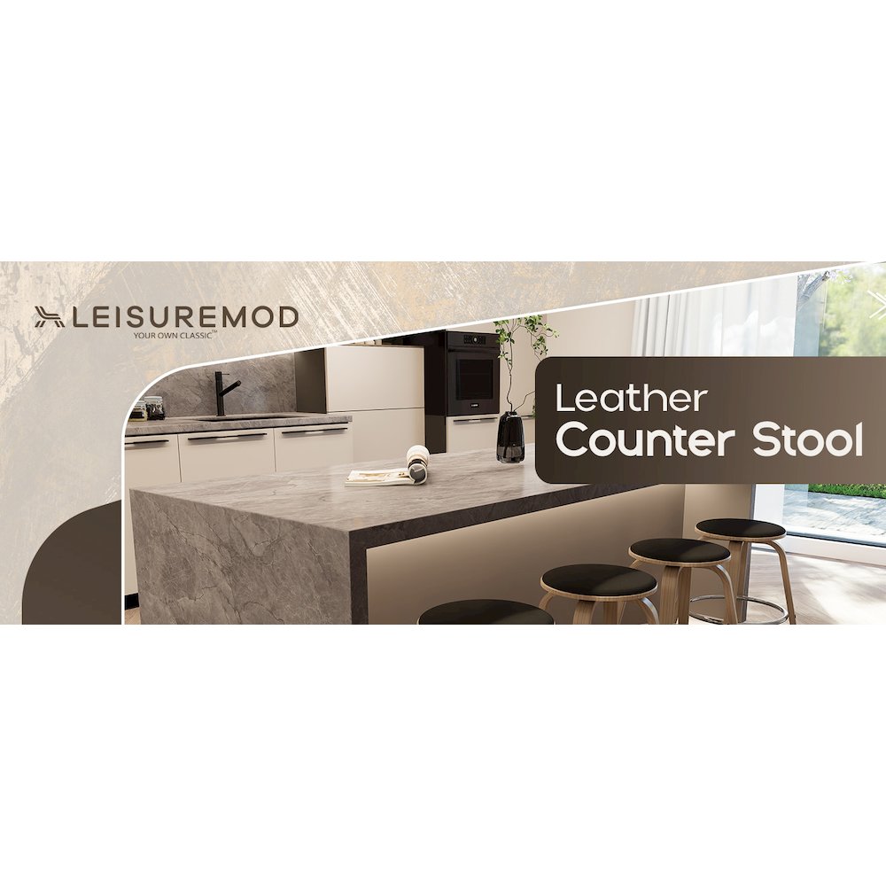 Wooden Counter Stool Pelya Collection Modern Style Washed Walnut color in Black. Picture 27