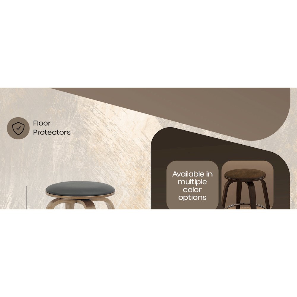 Wooden Counter Stool Pelya Collection Modern Style Washed Walnut color in Black. Picture 26