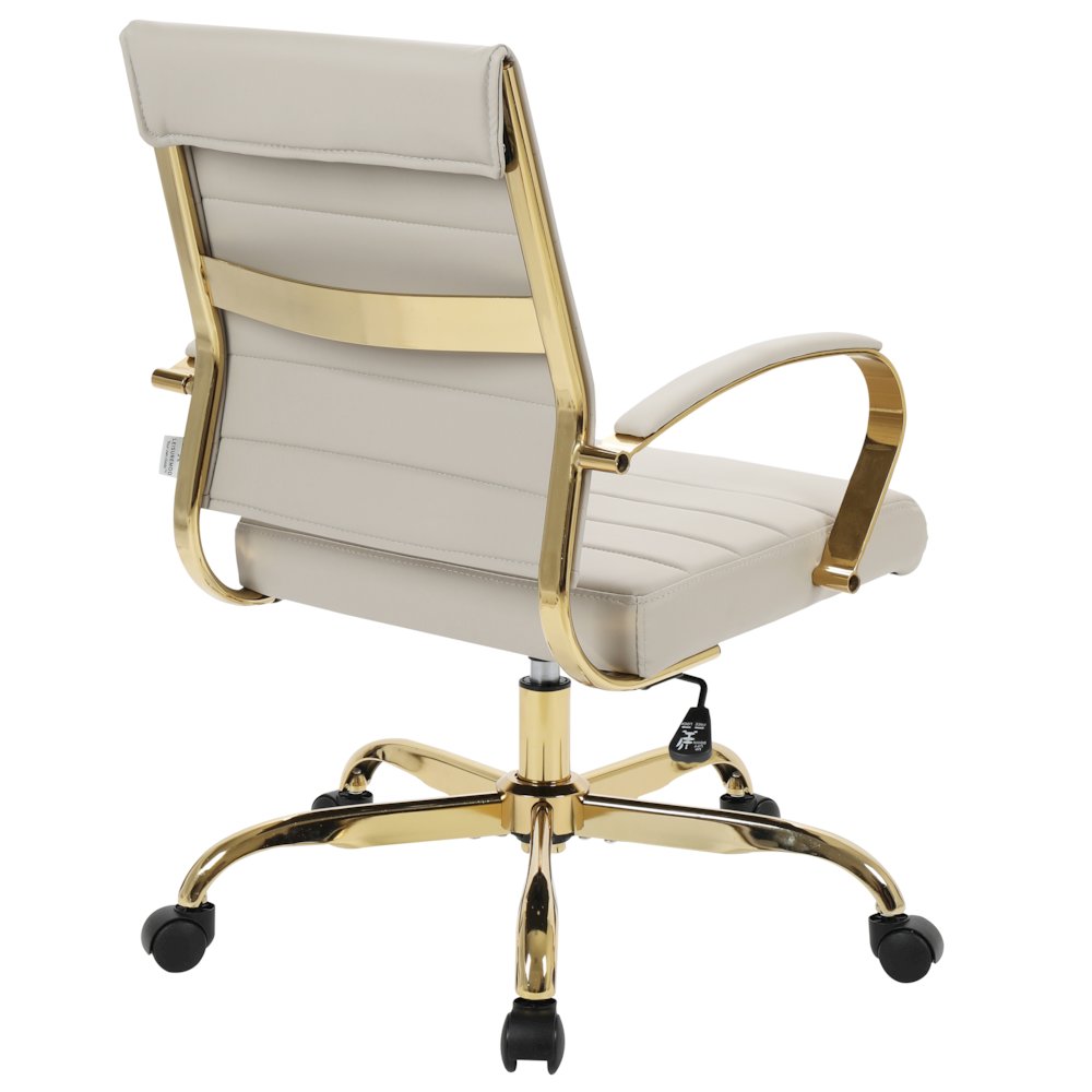 Benmar Home Leather Office Chair With Gold Frame. Picture 8