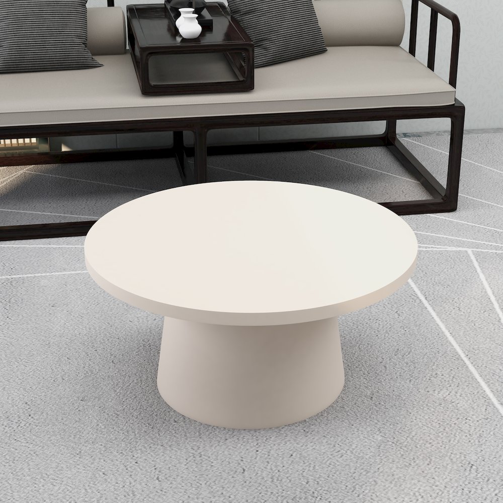 Dune Collection Fiberglass Outdoor Coffee Table In Grey. Picture 29