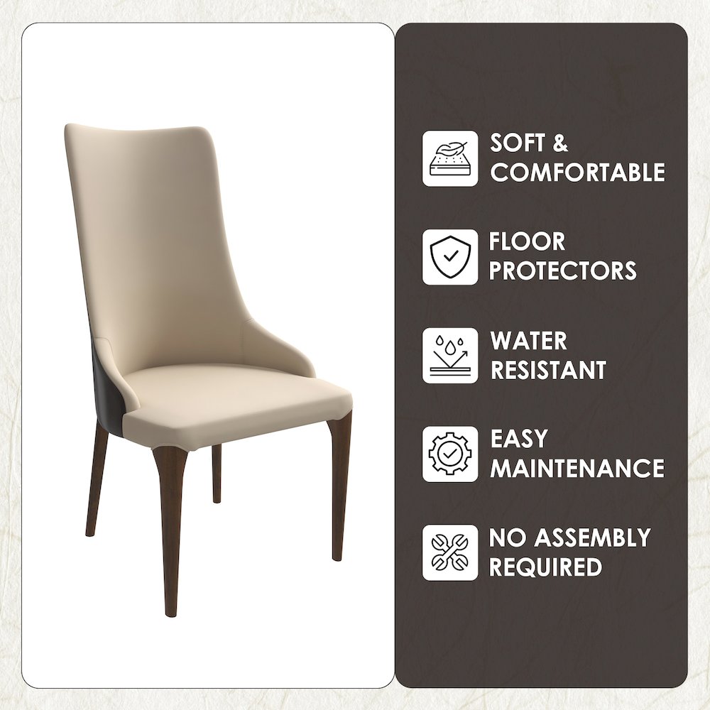 Elm Collection Modern Wooden Dining Chair In Brown. Picture 14
