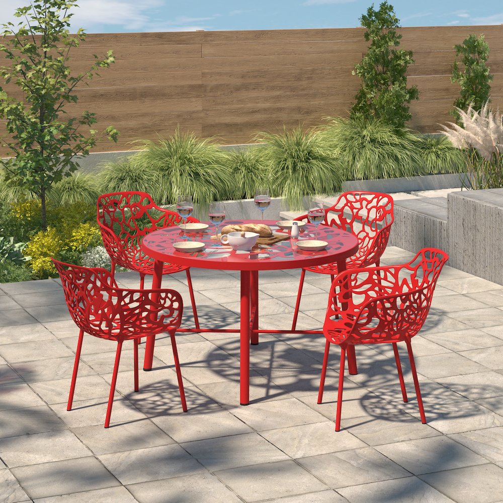 Modern Devon Aluminum Armchair, Set of 4. Picture 1