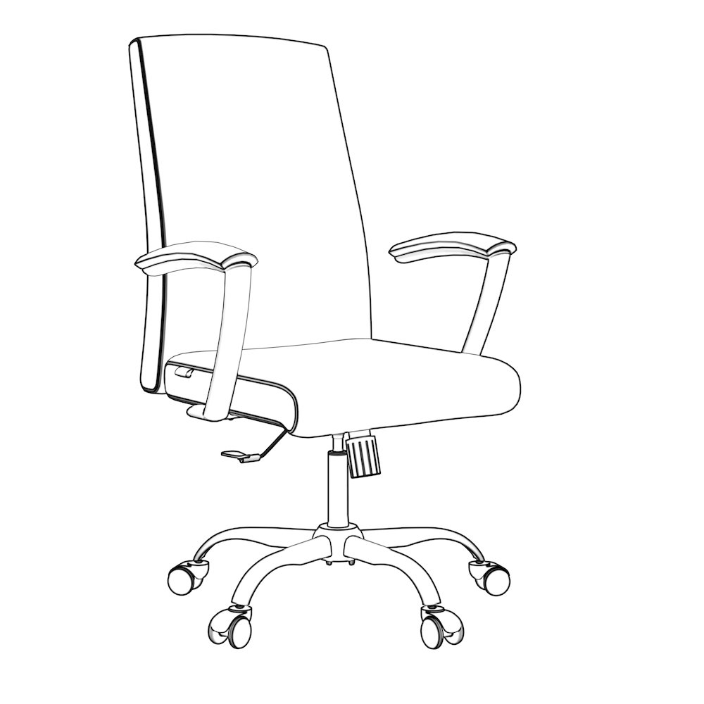 Evander Series Office Chair in Grey Leather. Picture 22