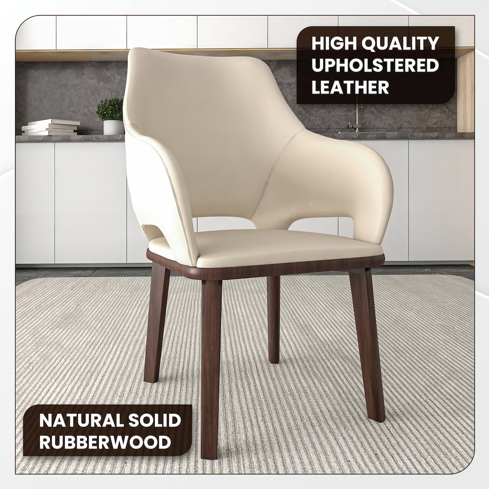 Vivara Collection Modern Dining Chair in Light Taupe Set of 2. Picture 9