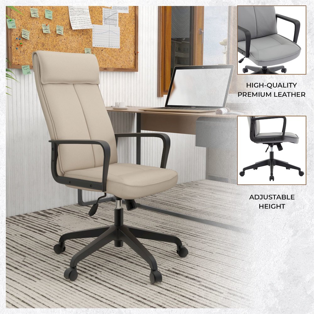 Aiaria Collection Modern Office Chair In Tan. Picture 6