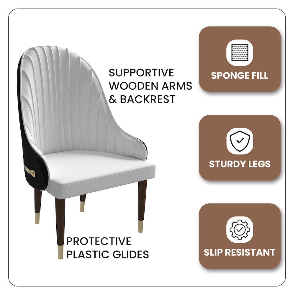 Elara Collection Wooden Dining Chair in Black/White. Picture 22