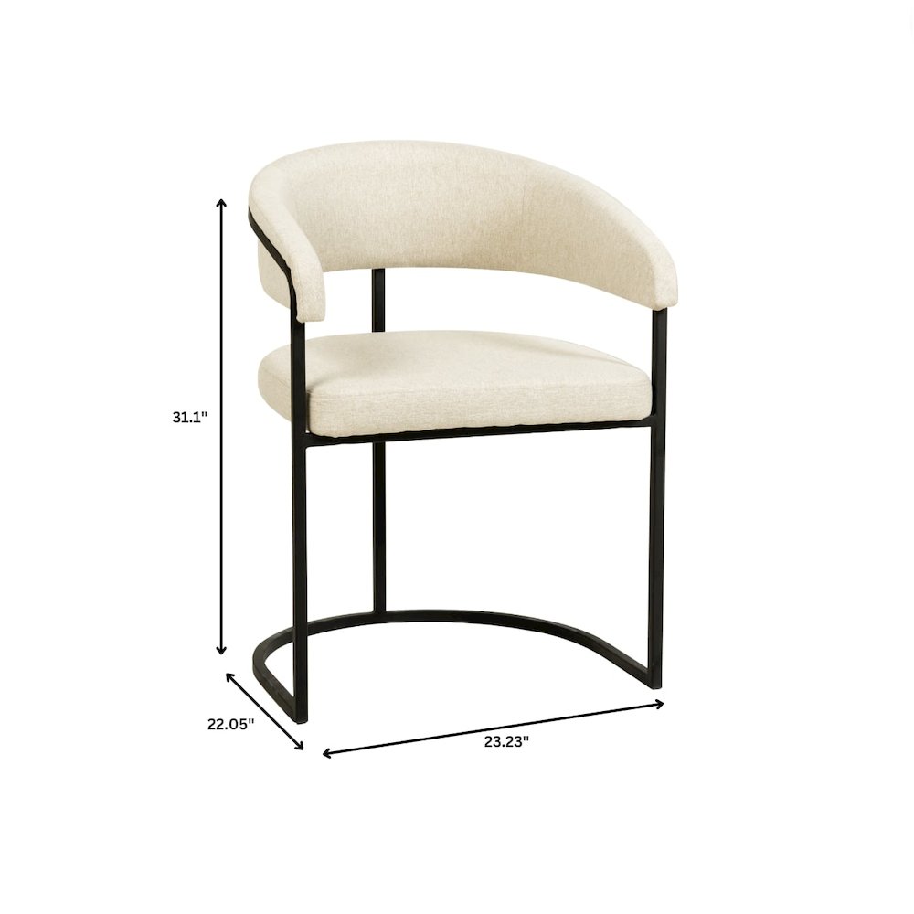 Aero Collection Modern Dining Chair in Oatmeal Set of 2. Picture 11
