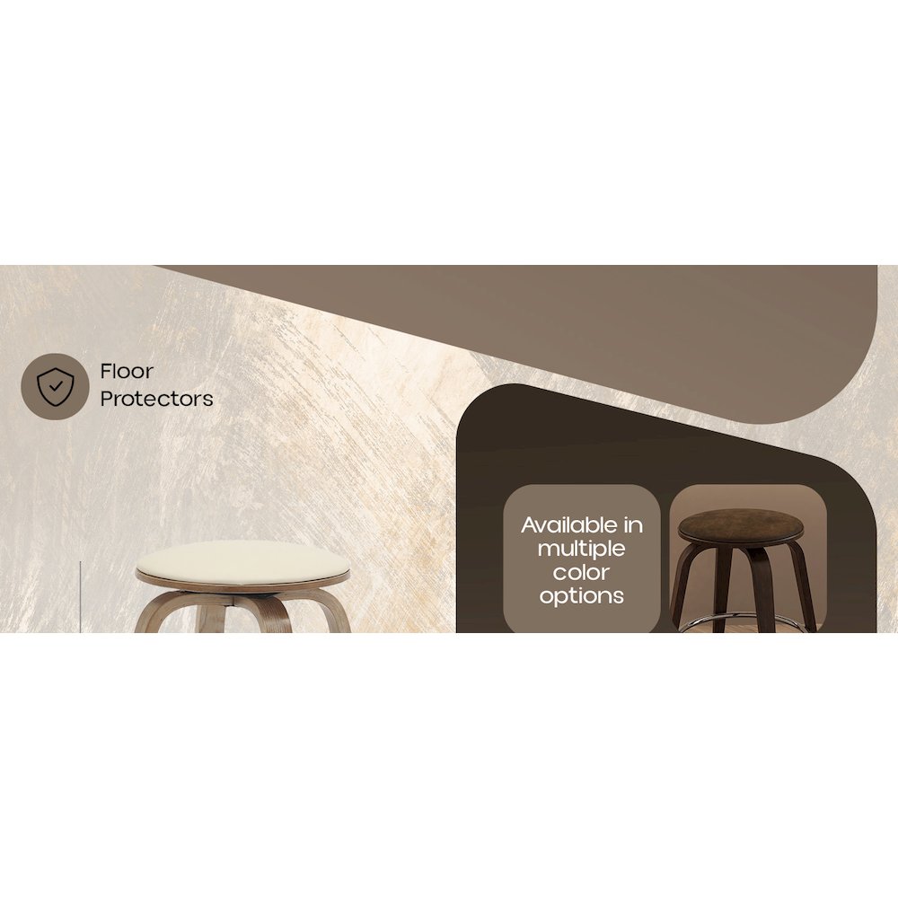 Wooden Counter Stool Pelya Collection Modern Style Washed Walnut color in Taupe. Picture 27