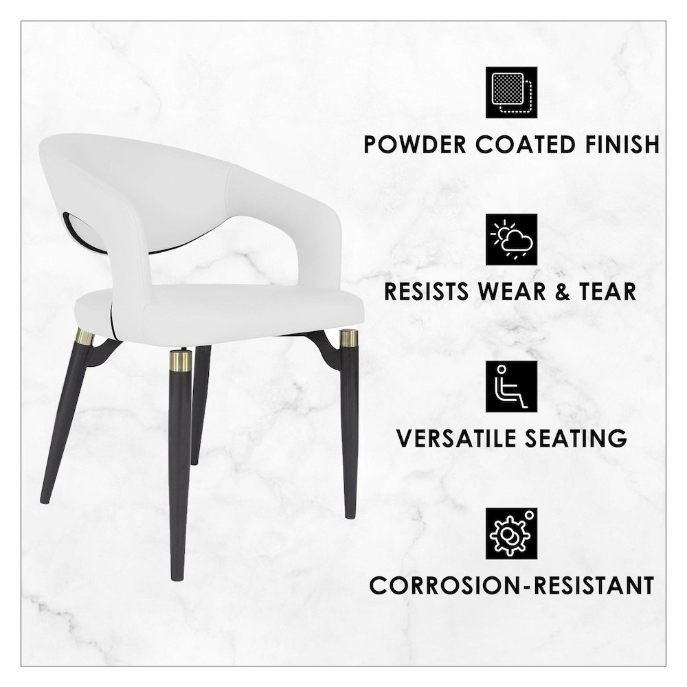 Entice Collection Modern Dining Chair Set of 2 in White. Picture 5