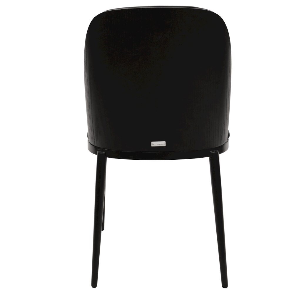 Tule Collection Dining Chair, Black Frame With Black Leather. Picture 6