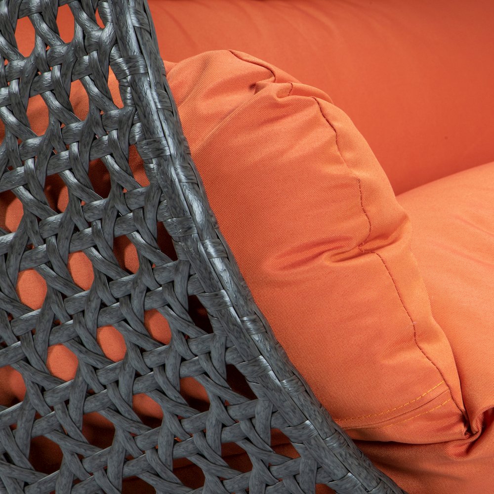 Charcoal Wicker Hanging 2 person Egg Swing Chair. Picture 8
