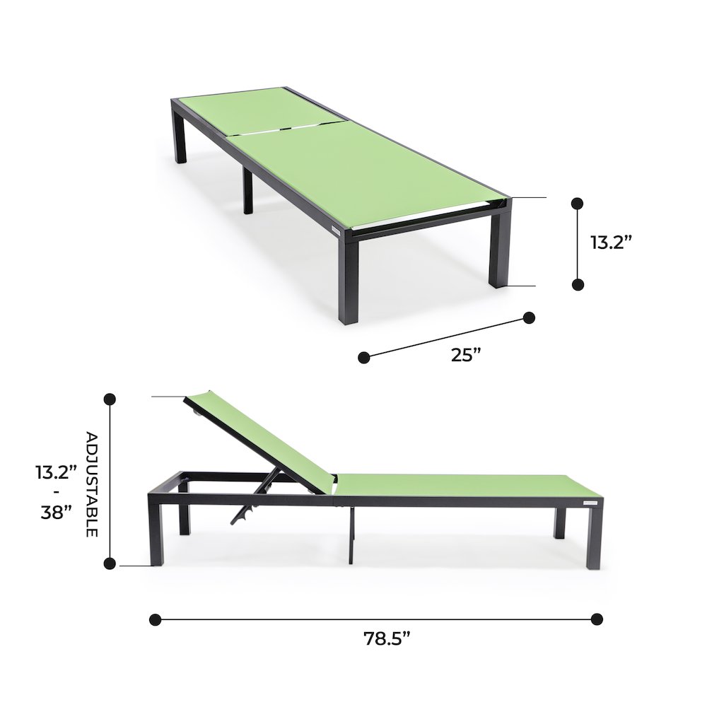 Marlin Patio Chaise Lounge Chair With Black Aluminum Frame. Picture 4