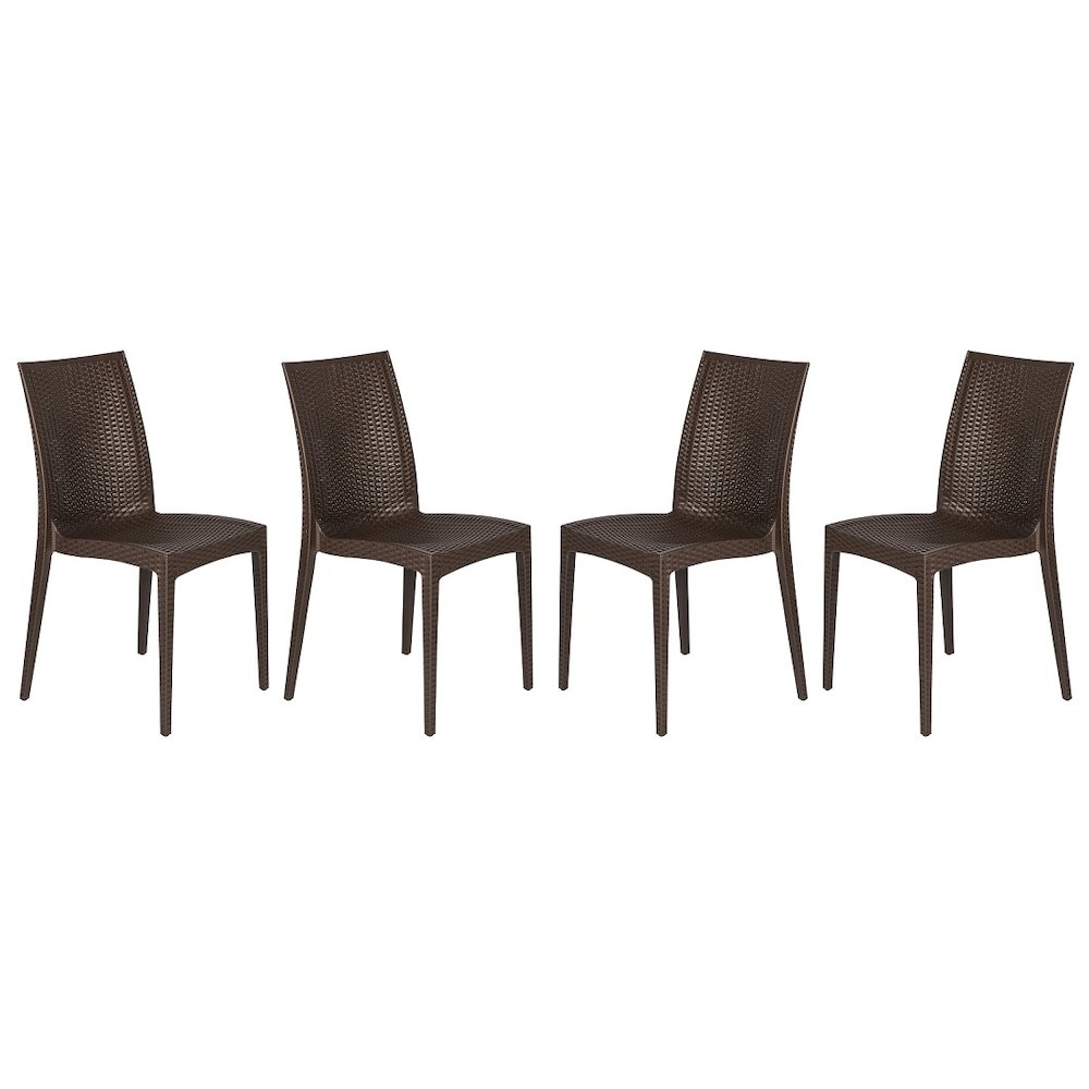 Weave Mace Indoor/Outdoor Dining Chair (Armless), Set of 4. Picture 1