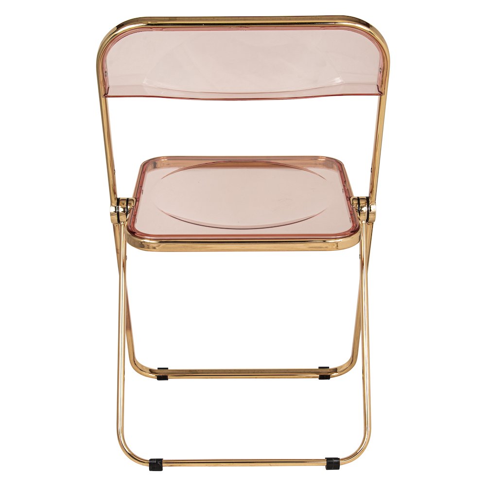 Lawrence Acrylic Folding Chair With Gold Metal Frame. Picture 13