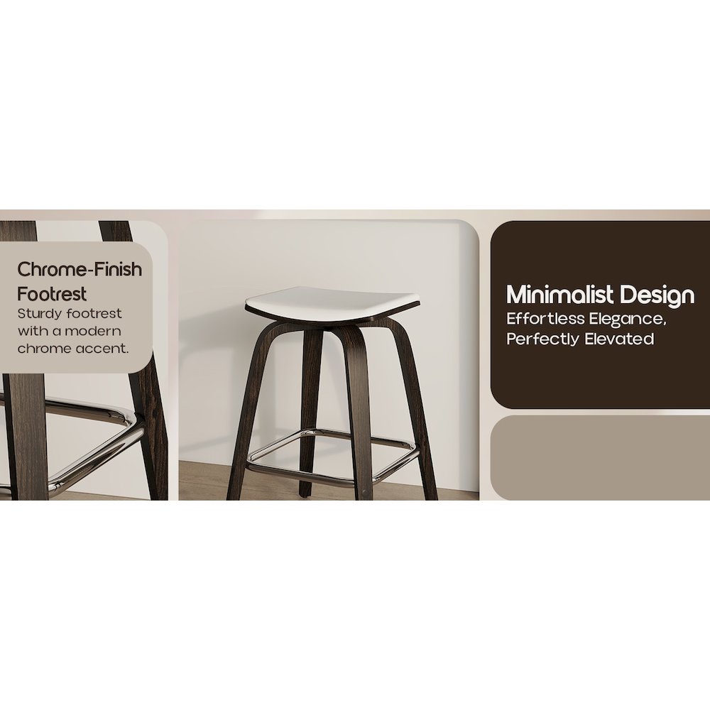 Wooden Counter Stool in White. Picture 17