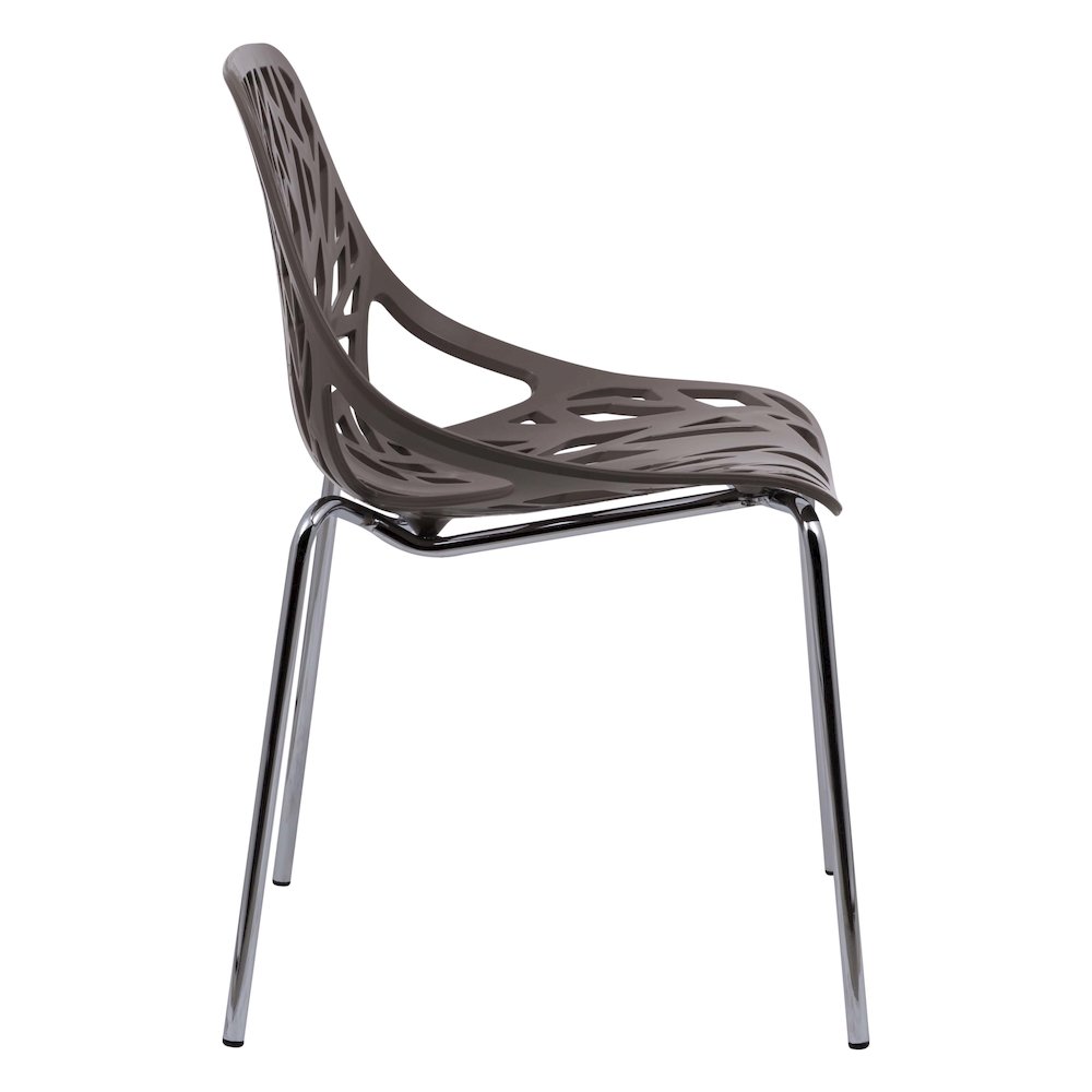Modern Asbury Dining Chair w/ Chromed Legs, Set of 4. Picture 3