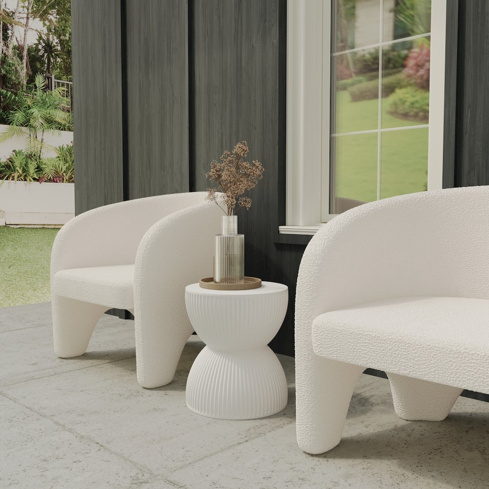 Modern Side End Table Spire Series In White. Picture 5