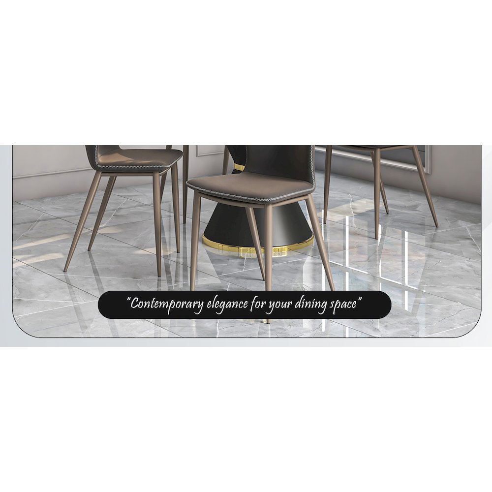 Mosaic Collection Modern Dining Chair in Charcoal Fabric - Set of 2. Picture 9