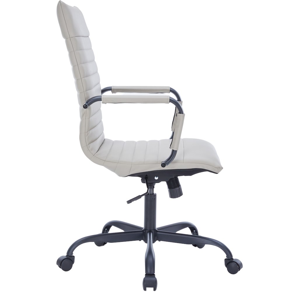 Harris Leather Home High-Back Office Chair in Tan With Black Frame. Picture 8